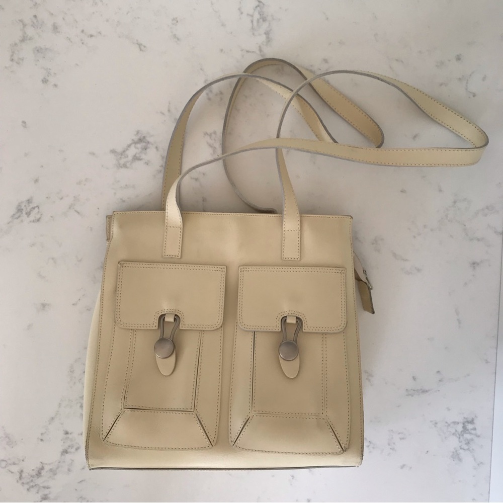 Francesco Biasia Cream Shoulder Bag